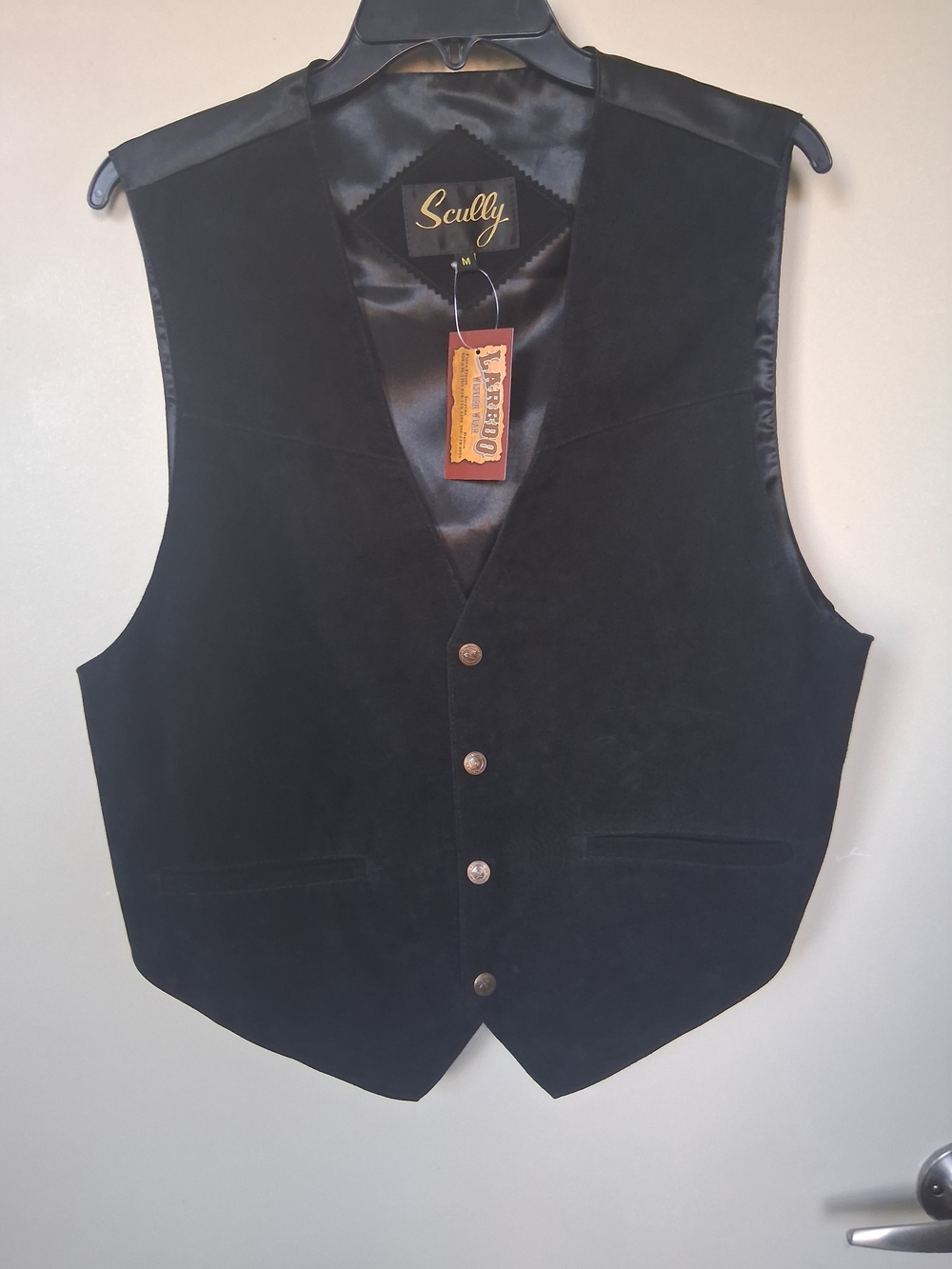 Scully NEW  Black Suede Western Button Vest